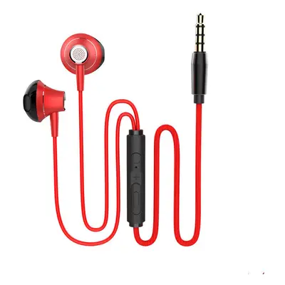 (Red, with microphone) In-ear DD+BA Hybrid Hi-Fi 2Pin Earphone with Microphone Line Control