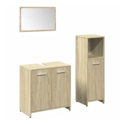 vidaXL Bathroom Furniture Set Piece Sink Cabinet Sonoma Oak Engineered Wood