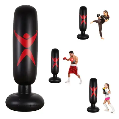 160cm Punch Bag Inflatable Boxing Column Tumbler Family Game Home Fitness Sport Sandbag