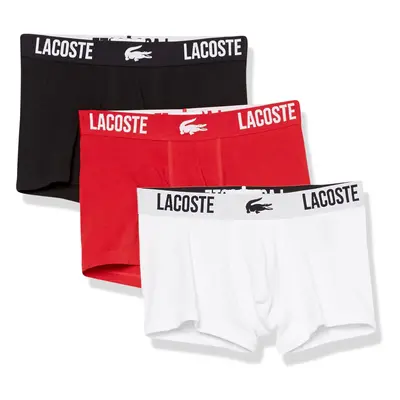 Lacoste Men's 3-Pack Regular Fit Boxers Black/RED-White Medium