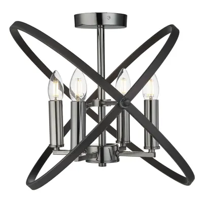 Searchlight Hoopla Light Semi Flush Pewter