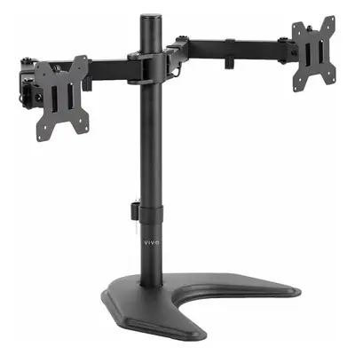 Dual Monitor Stand,Alloy Steel, Black,Fully adjustable,13 To 27"Screen