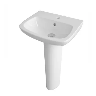 1 Tap Hole Ceramic Basin & Full Pedestal - 450mm