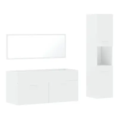 (white) vidaXL Bathroom Furniture Set Piece Storage Cabinet Cupboard Engineered Wood