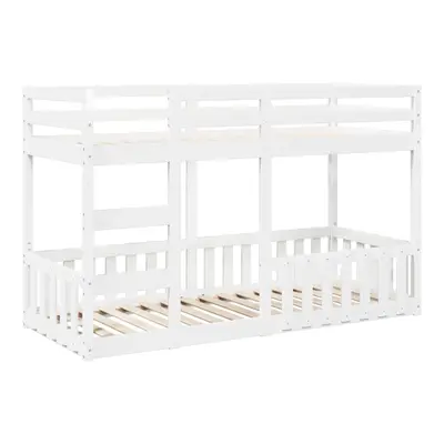 (white, x cm) vidaXL Bunk Bed Loft Bed Kids Bed Frame Mattress Foundation Solid Wood Pine