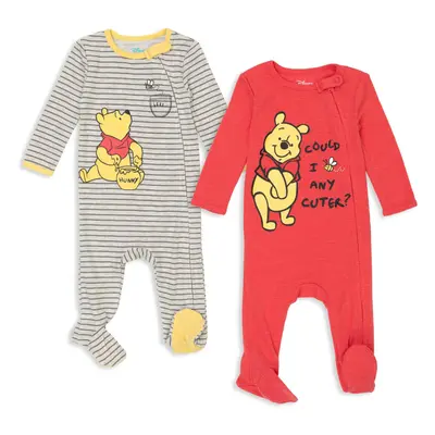 Disney Winnie The Pooh Baby Boys Pack Sleep N' Play Coverall White/R