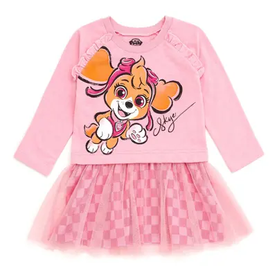 Paw Patrol Skye Little Girls French Terry Dress Pink