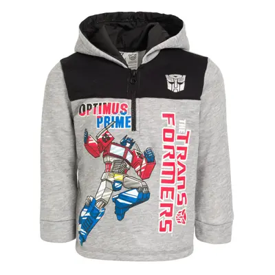 Transformers Optimus Prime Toddler Boys Fleece Half Zip Hoodie Gray 4T