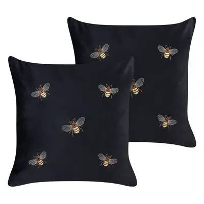 Throw Cushion TALINUM Velvet x cm Animal Pattern Black