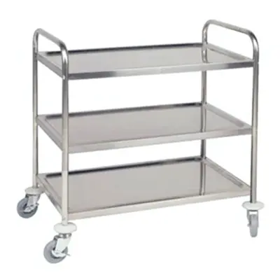 Quattro Tier Stainless Steel Clearing Trolley - Square Tubing