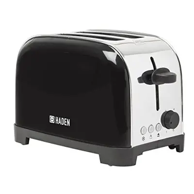 Iver Black Toaster Slice - Compact Design with Browning Settings & Anti-Jam Function - Slice Toa