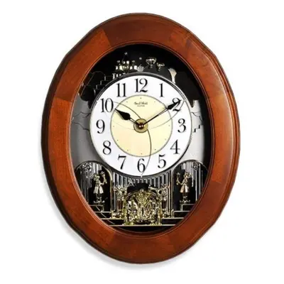 Rhythm magic Musical Wooden Wall Clock with Swarovski Crystal