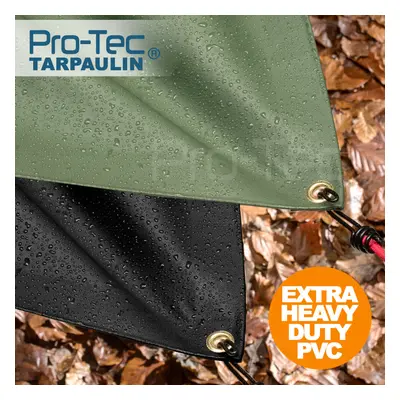 (Green, 12ft X 12ft) PVC 600gsm Extra Heavy Duty Tarpaulin Waterproof