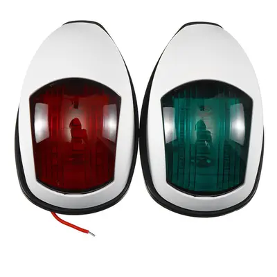 Pair LED White 12V Marine Boat Yacht Starboard Port Bow Navigation Signal Lights Lamps