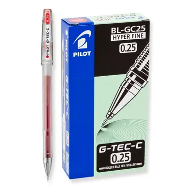 PILOT G-Tec-C Gel Ink Rolling Ball Pens Hyper Fine Point (0.25mm) Red Ink 12-Pack (35487)