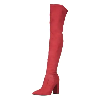 GUESS Womens Abetter OverTheKnee Boot RED Suede