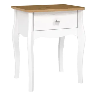 Baroque Nightstand Pure White Iced Coffee Lacquer