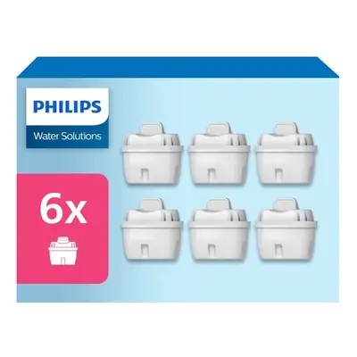 Philips Water Replacement Filter Cartridges, 6-Pack, Brita Compatible, Reduces MICROPLASTICS, Ch