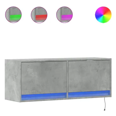 (concrete grey, x x cm) vidaXL TV Wall Cabinet with LED Floating TV Wall Unit Floating TV Cabine