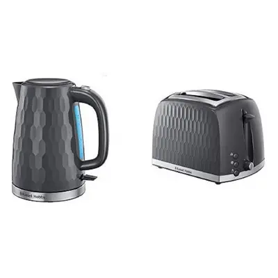 (Grey, Kettle and Slice Toaster) Russell Hobbs Honeycomb Kettle and Slice Toaster