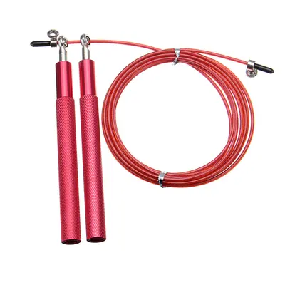 (Red) Aluminum Speed Rope Jumping Sports Fitness Exercise Skipping Rope Cardio Cable