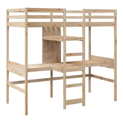 (natural, x cm) vidaXL Loft Bed Frame without Mattress Children's Bunk Bed Solid Wood Pine