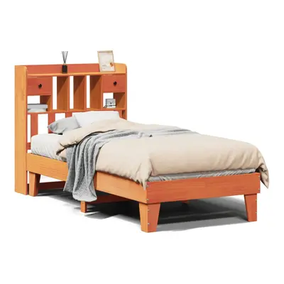 vidaXL Bed Frame without Mattress Wax Brown 90x190 cm Single Solid Wood Pine