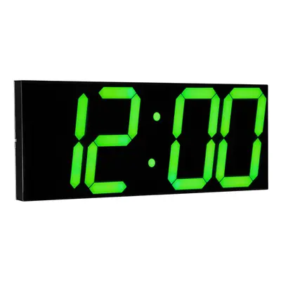 (Green) Remote Control LED Digital Wall Clock For School Home Decor Train Station