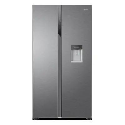 Haier HSR3918EWPG American Fridge Freezer - Silver