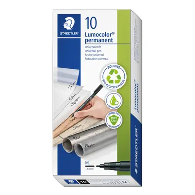 Staedtler Lumocolor Universal Pen, Medium, Felt Tip, Permanent Marker, 1.0mm, Black