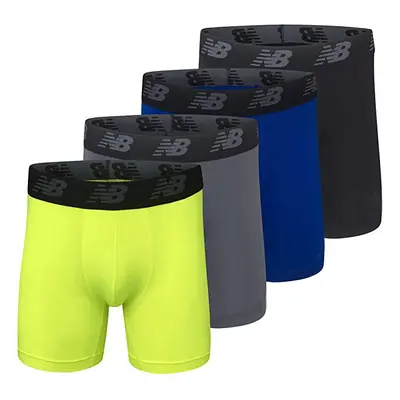 New Balance Men's 5"" Performance No Fly Boxer Brief (4 Pack) Black/H