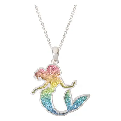 Disney Jewelry for Women Princess Ariel Rainbow Glitter Pendant Neckl