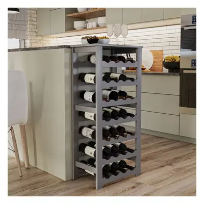 (Grey) 7-Tier 108cm Wine Rack Bottles Freestanding Holds Home Bar Stand