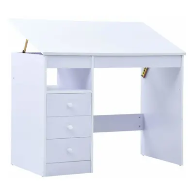 Children Drawing Study Desk Tiltable White