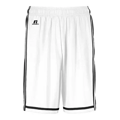 Russell 4B2VTM.WBK.XL Adult Legacy Basketball Shorts, White & Black - Extra Large