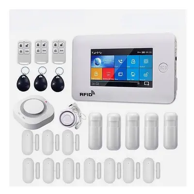 (UK Plug, Type 5) WiFi GSM GRRS Wireless Alarm System WiFi Intruder Security Alarm Kit APP Contr