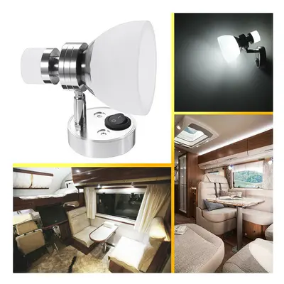 (White) LED Reading Light Spot Wall Mount Bedside Lamp for Boat RV Camper Trailer Van Car