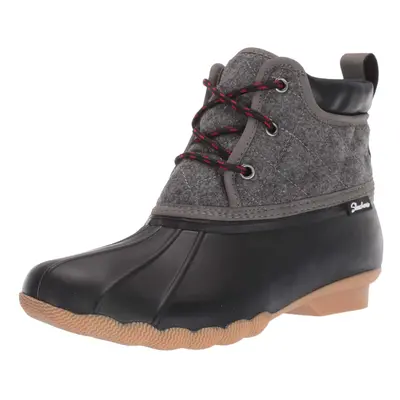 Skechers Womens Pond-Lil Puddles-Mid Quilted Lace Up Duck Boot with Wa