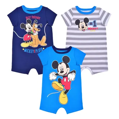 Disney Baby Mickey Pack Rompers Blue Months