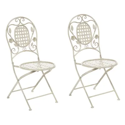 Set of Garden Chairs BIVIO Metal Off-White