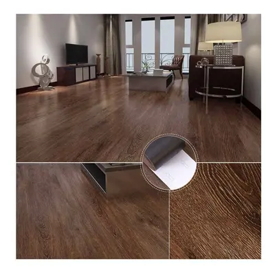 (Smoked Oak) 36Pcs Self-Adhesive PVC Flooring Planks Stickers