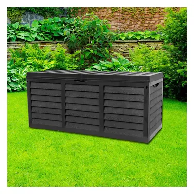 Gr8 Garden Black 320L Outdoor Storage Box | Plastic Garden Utility Chest