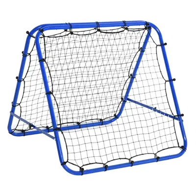 HOMCOM Rebounder Net Football Target Goal with Adjustable Angles, Blue