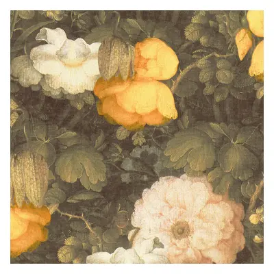 Anke & Daan Amsterdam Linen Floral Wallpaper Yellow AS Creation