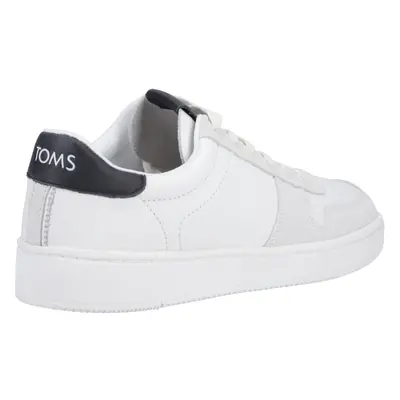 (White, (Adults')) TOMS TRVL Lite Court Leather Men's White/Black Trainers