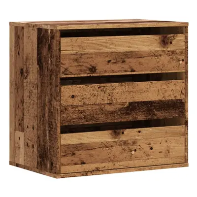 (old wood, x x cm) vidaXL Corner Chest of Drawers Storage Drawer Side Cabinet Engineered Wood