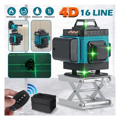 (EU Plug) Line 4D Horizontal Vertical Cross Green Light Laser Level Self-Leveling Measure Super 