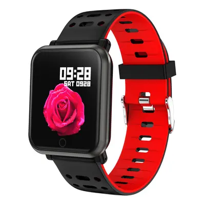 (Red) HD Display Color Screen Wristband Blood Pressure and Oxygen Monitor Bright Adjust Smart Wa