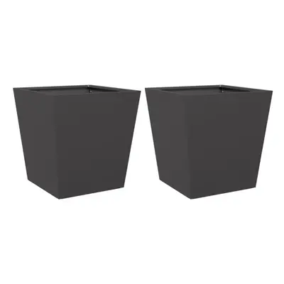 (black, x x cm/ pcs) vidaXL Garden Planters Outdoor Flower Pot Patio Raised Bed Planter Box Stee