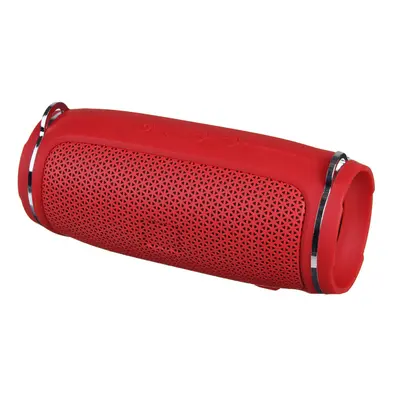 (Red) Portable Wireless Speaker Bluetooth 5.0 Speaker Outdoor Hi-Fi Support TF Card FM Radio Sub